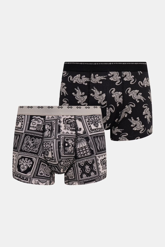 Boxerky pánské bavlněné s elastanem 2-pack RS26-BIMA02 černá RS26