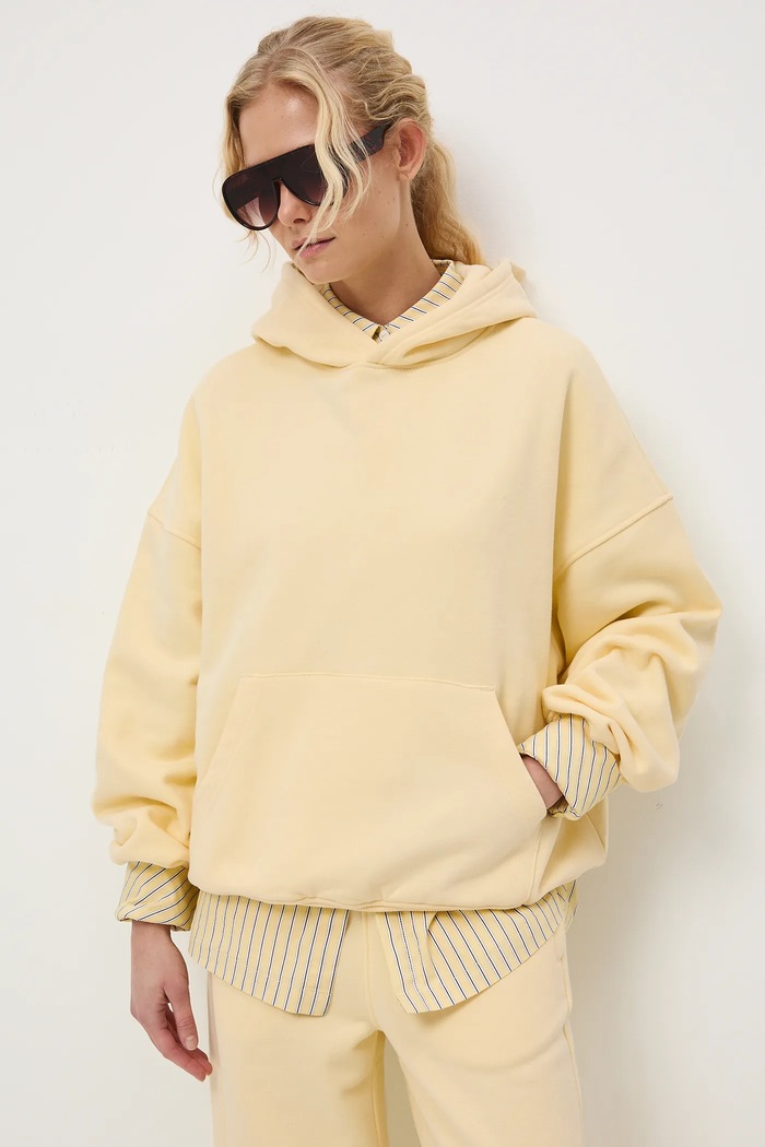 Bluza damska z kapturem gładka pozostałe żółty RS26-BLD010