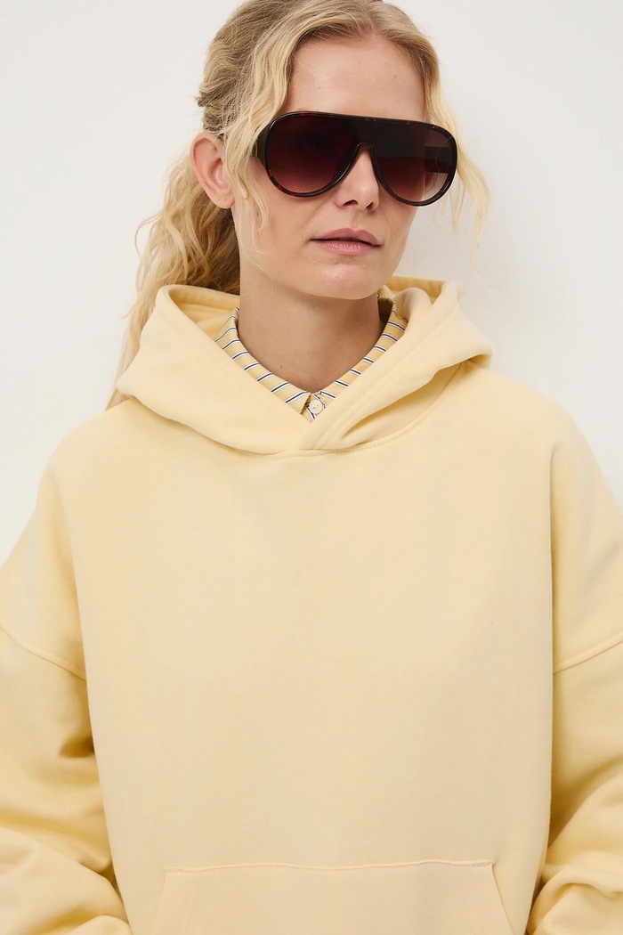 Bluza damska z kapturem gładka żółty RS26-BLD010