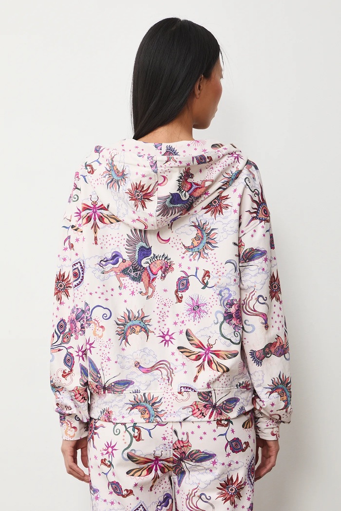 Odzież Bluza bawełniana damska z elastanem wzorzysta RS26-BLD031 beżowy