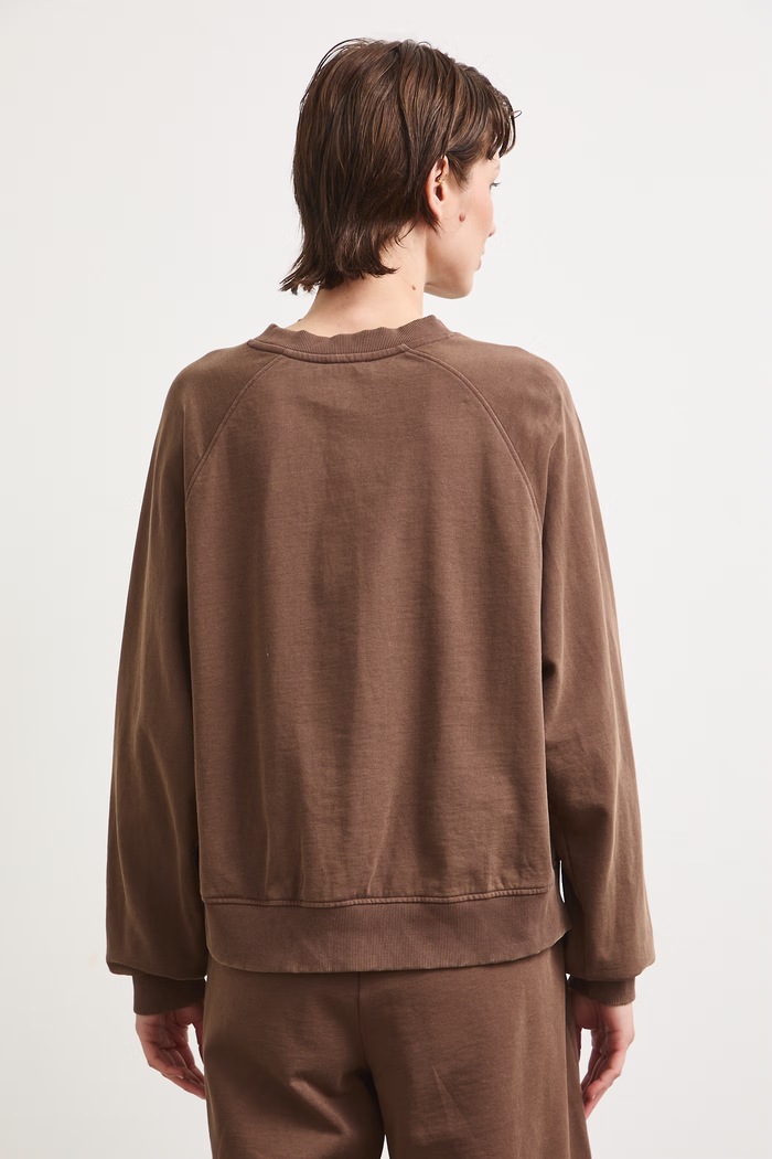 Odzież Bluza damska bawełniana z efektem sprania RS26-BLD090 brązowy