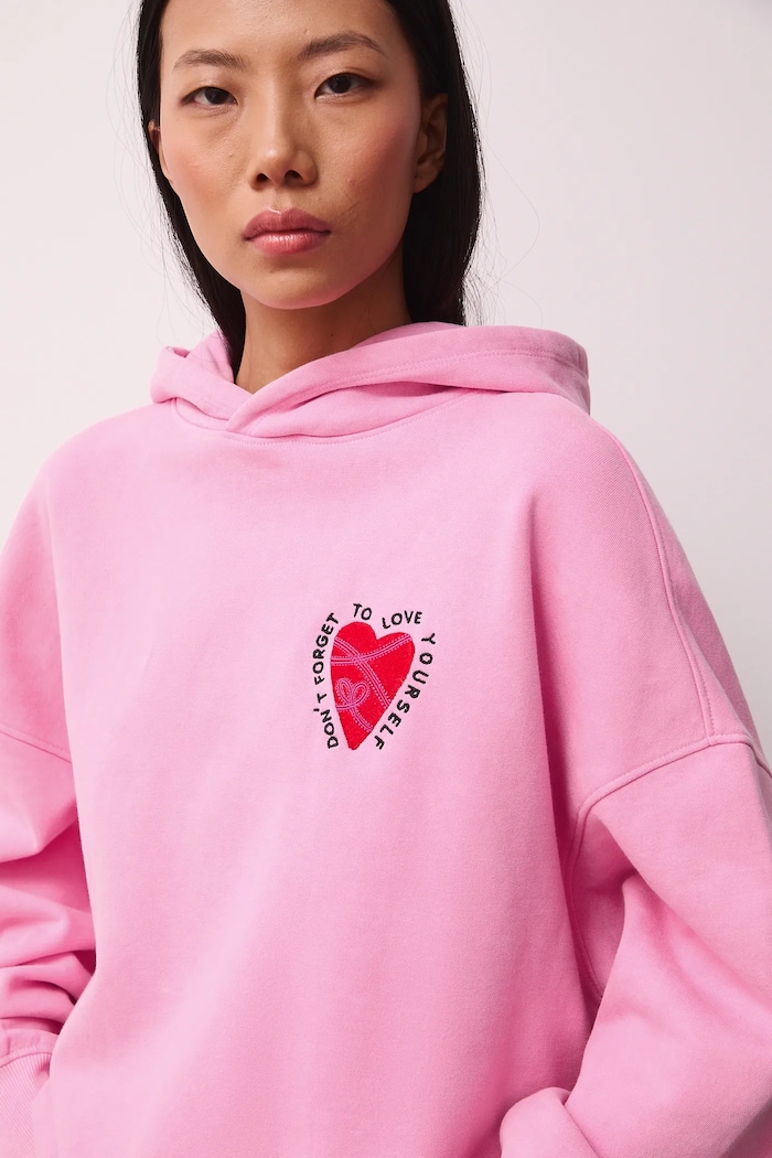Bluza bawełniana damska z kolekcji Valentine’s Day różowy RS26-BLD280