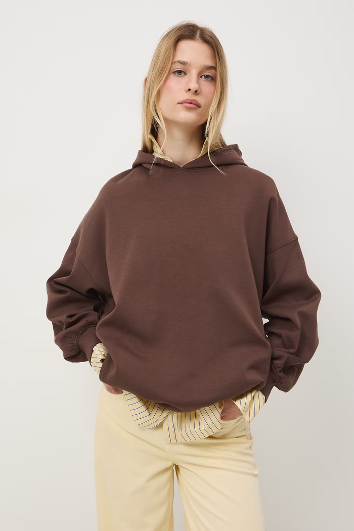 Bluza z kapturem damska brązowy RS26-BLD600