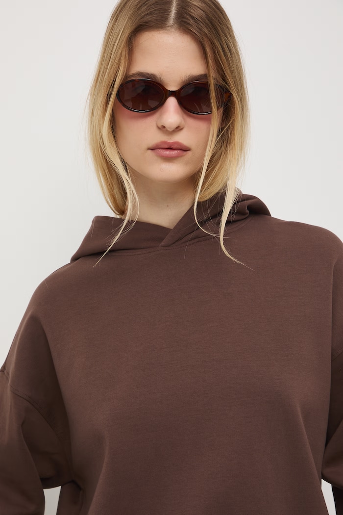 Bluza z kapturem damska brązowy RS26-BLD602