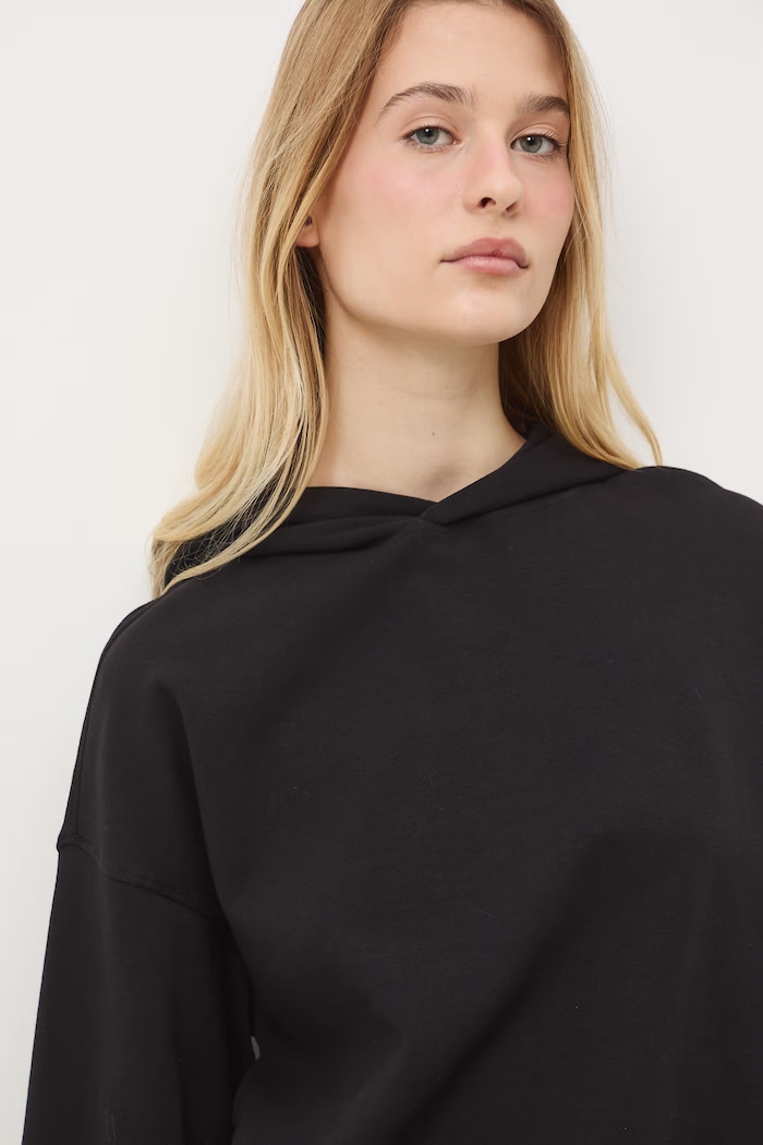 Bluza z kapturem damska czarny RS26-BLD602