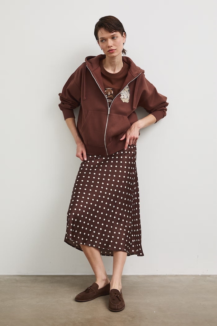 Bluza rozpinana z kapturem damska z kolekcji Bieszczadzki Park Narodowy x Medicine RS26-BLD850 brązowy RS26