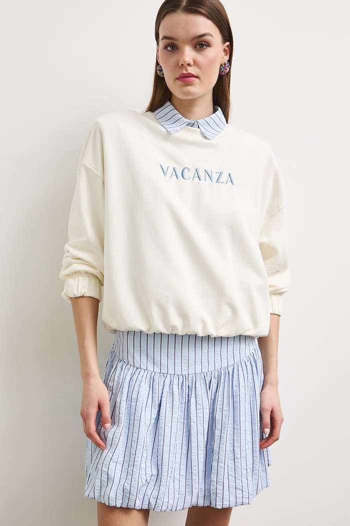 Bluza damska z bawełną RS26-BLDA00 beżowy RS26