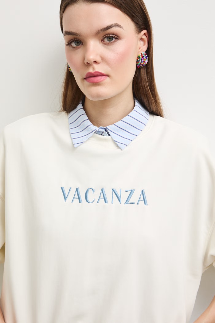 Bluza damska z bawełną beżowy RS26-BLDA00