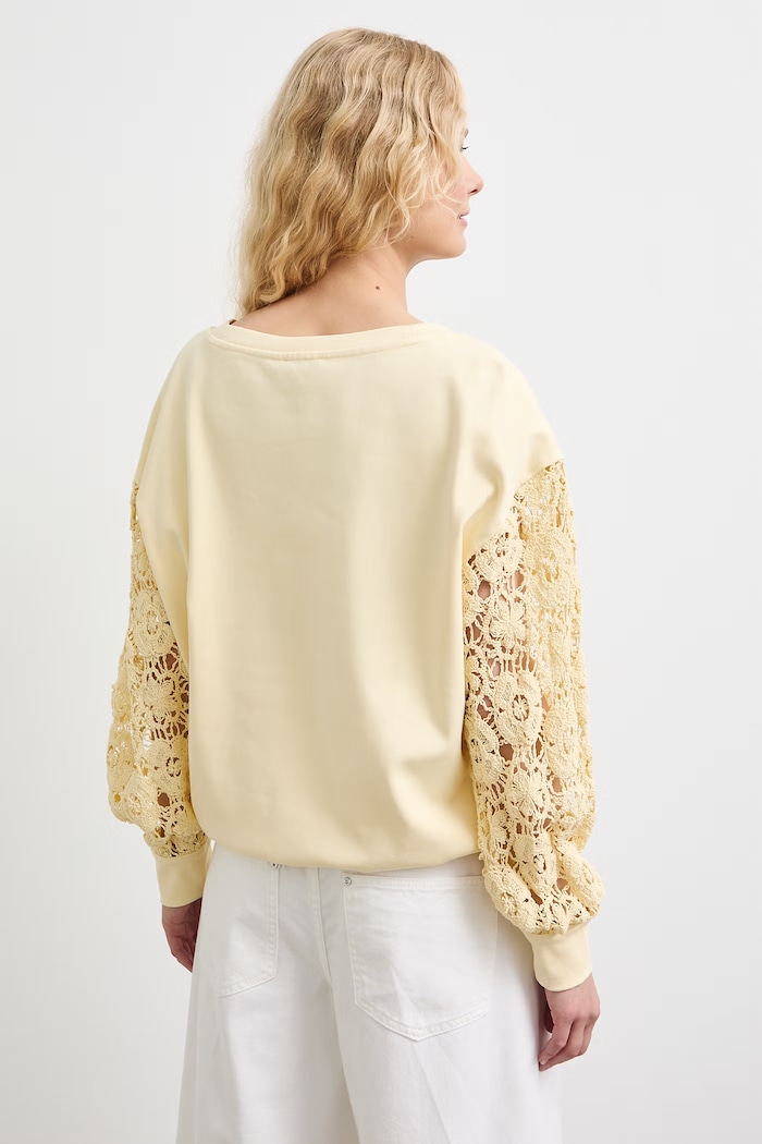 Odzież Bluza damska z ażurowymi wstawkami RS26-BLDB01 żółty