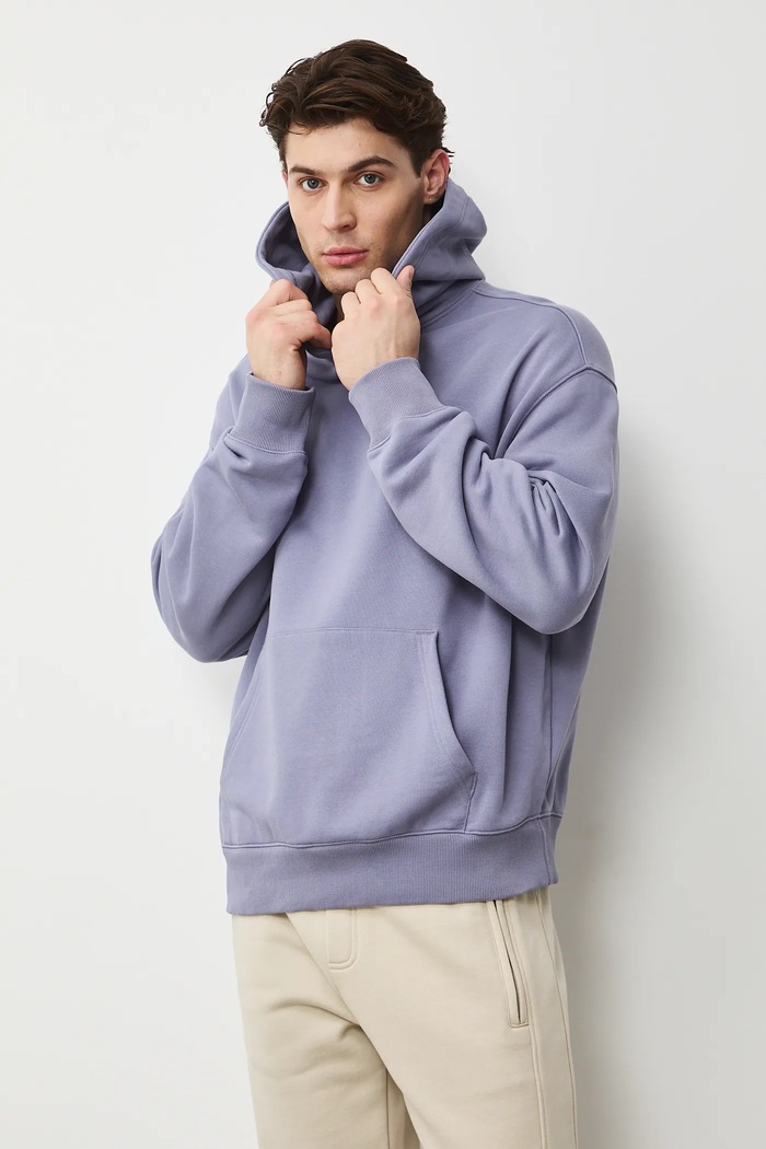 Bluza z kapturem męska bawełniana RS26-BLM030 fioletowy RS26