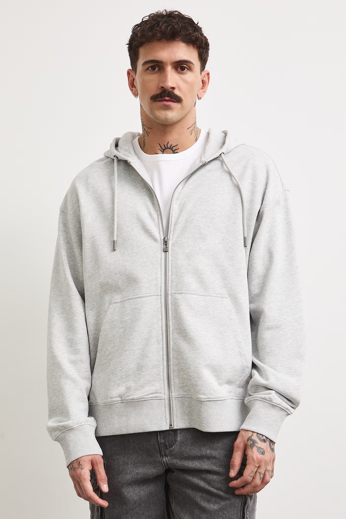 Bluza rozpinana z kapturem męska z bawełną Medicine RS26-BLM090 szary