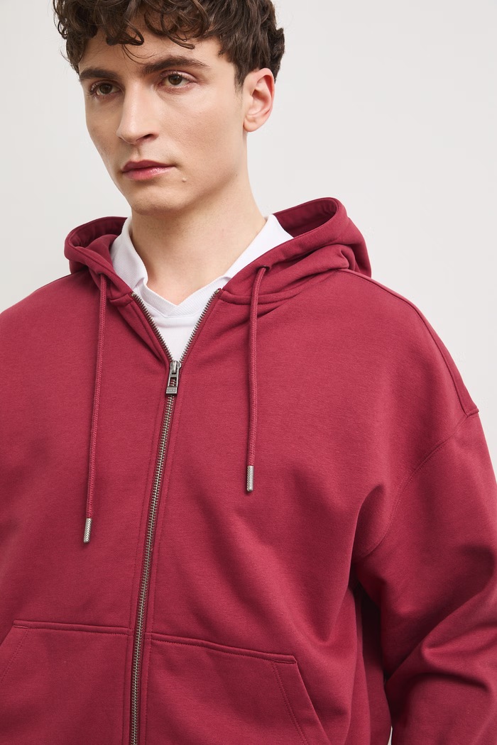 Bluza rozpinana z kapturem męska z bawełną Medicine RS26-BLM090 bordowy