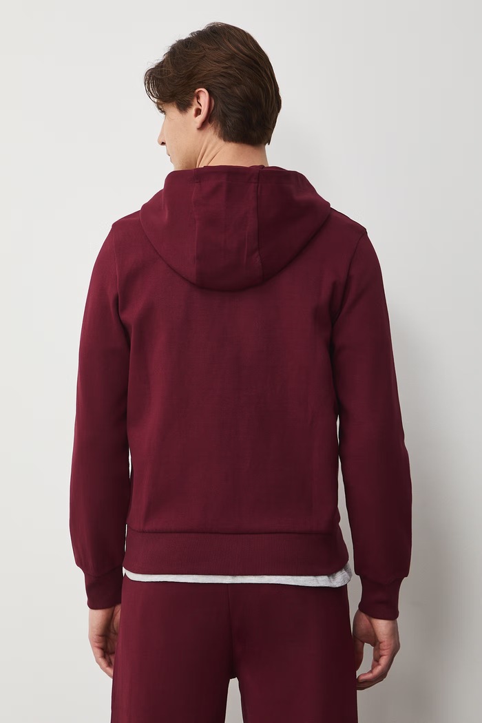 Bluza rozpinana z kapturem męska bordowy RS26-BLM505