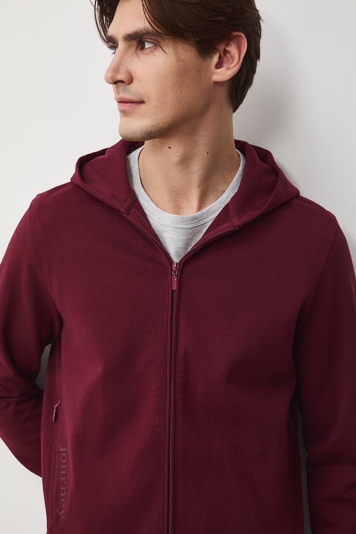 Bluza rozpinana z kapturem męska RS26-BLM505 bordowy