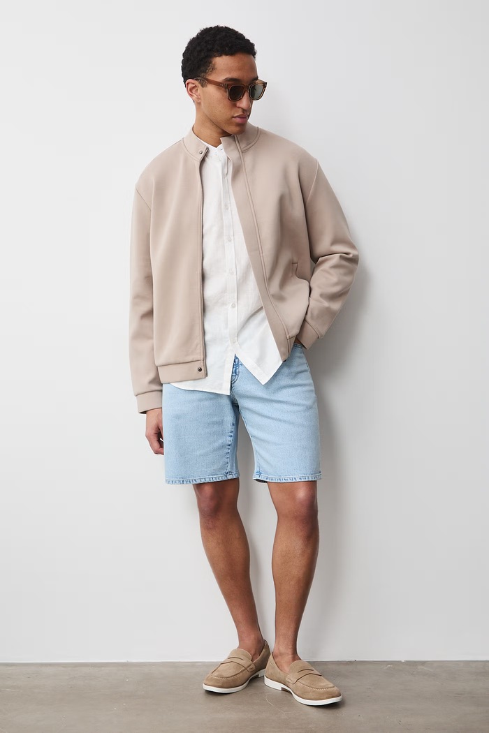Bluza rozpinana męska z bawełną RS26-BLM700 beżowy RS26