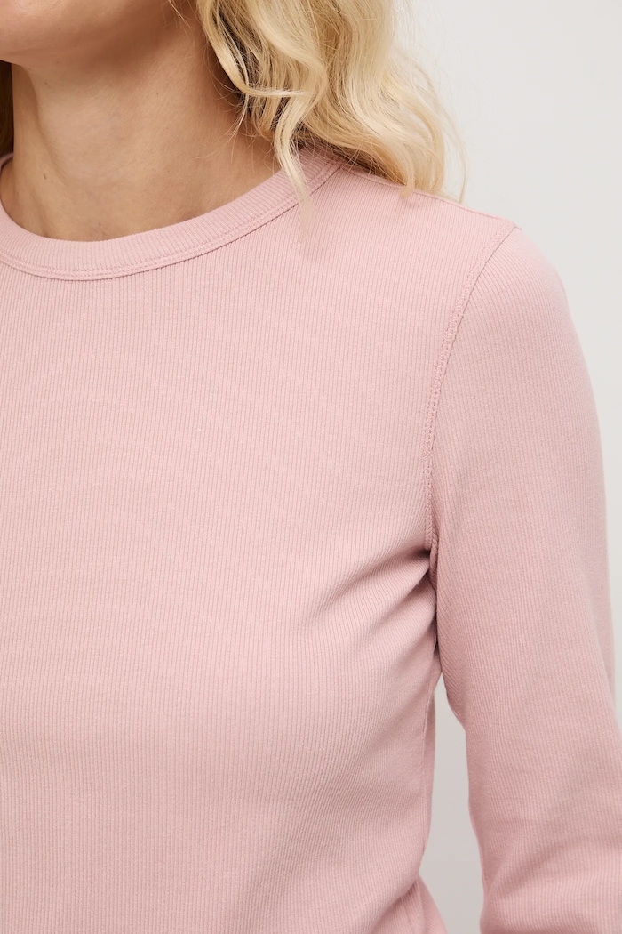 Longsleeve damski z modalem RS26-BUD011 różowy