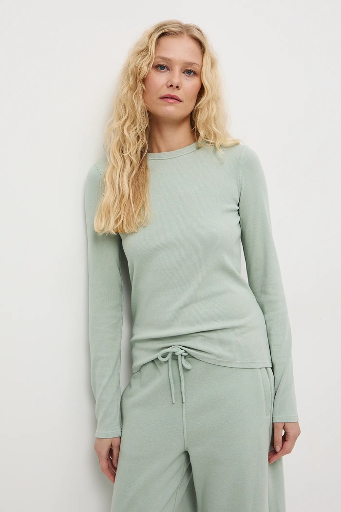 Longsleeve damski z modalem zielony RS26-BUD011