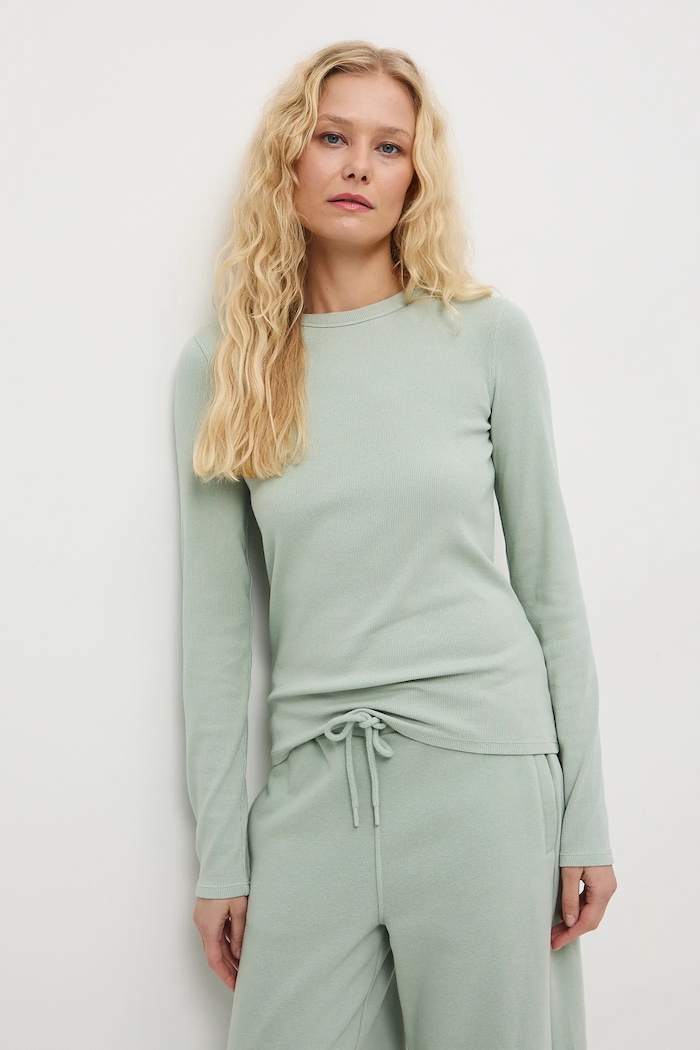 Longsleeve damski z modalem zielony RS26-BUD011