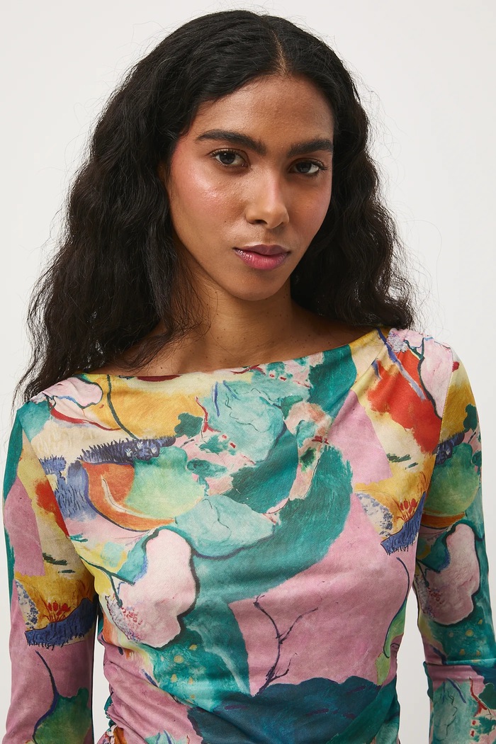 Longsleeve damski z kolekcji Eviva L'arte RS26-BUD250 multicolor