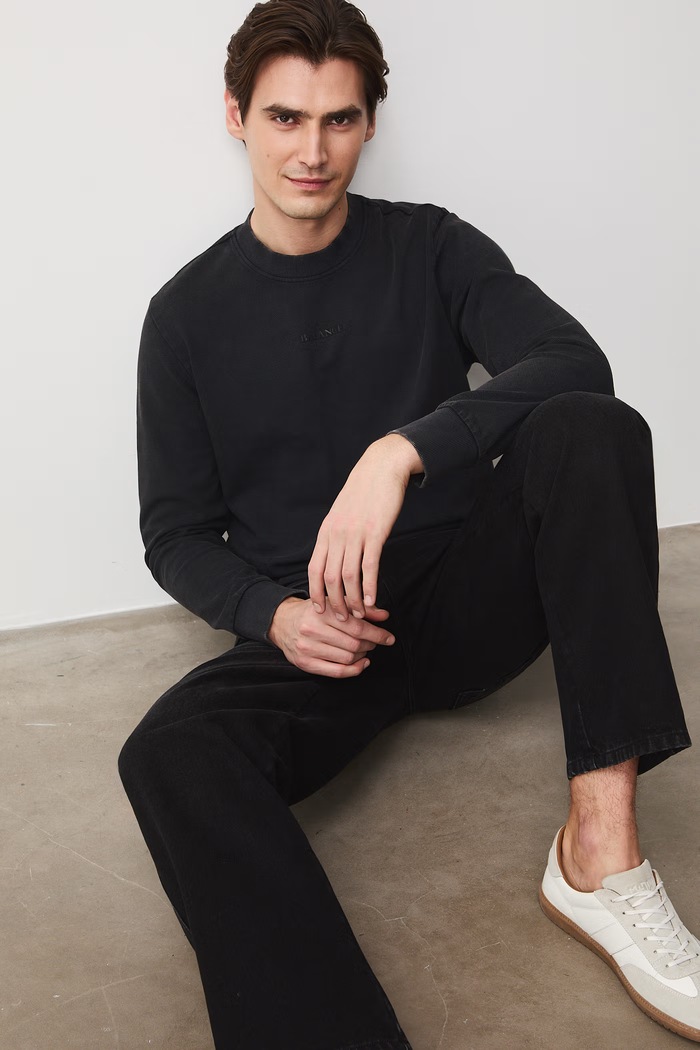 Longsleeve męski bawełniany czarny RS26-BUM052