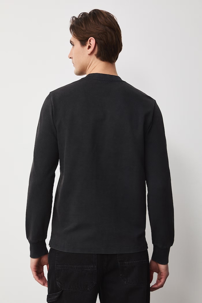 Odzież Longsleeve męski bawełniany RS26-BUM052 czarny