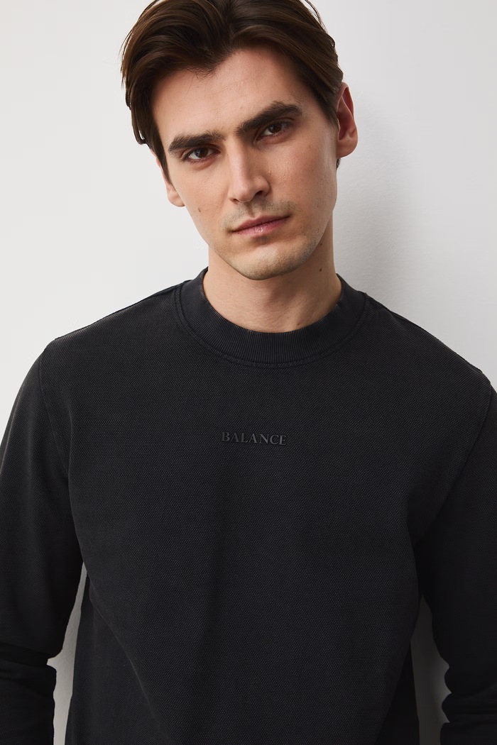 Longsleeve męski bawełniany RS26-BUM052 czarny