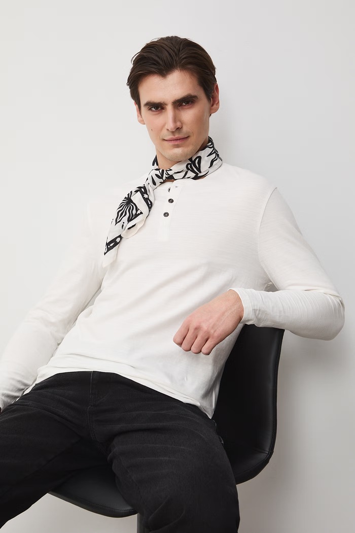 Longsleeve męski bawełniany biały RS26-BUM053