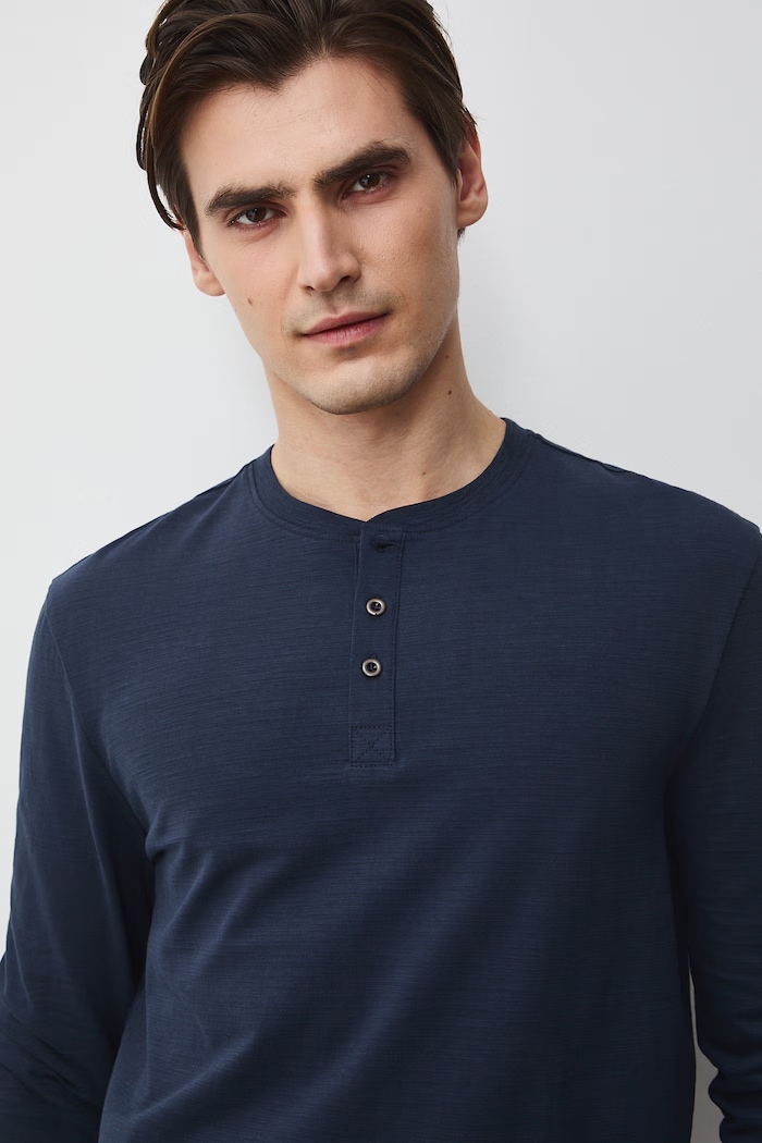 Longsleeve męski bawełniany niebieski RS26-BUM053