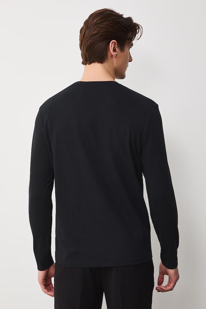 Odzież Longsleeve męski bawełniany RS26-BUM053 czarny