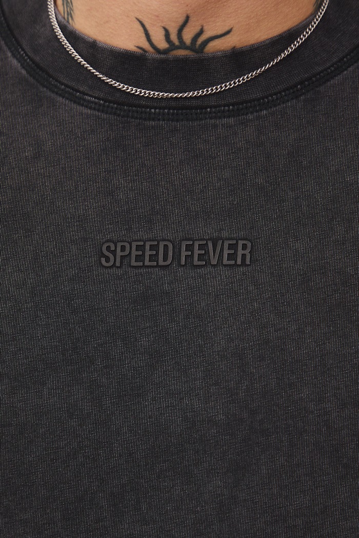 Longsleeve bawełniany męski z nadrukami RS26-BUM401 czarny