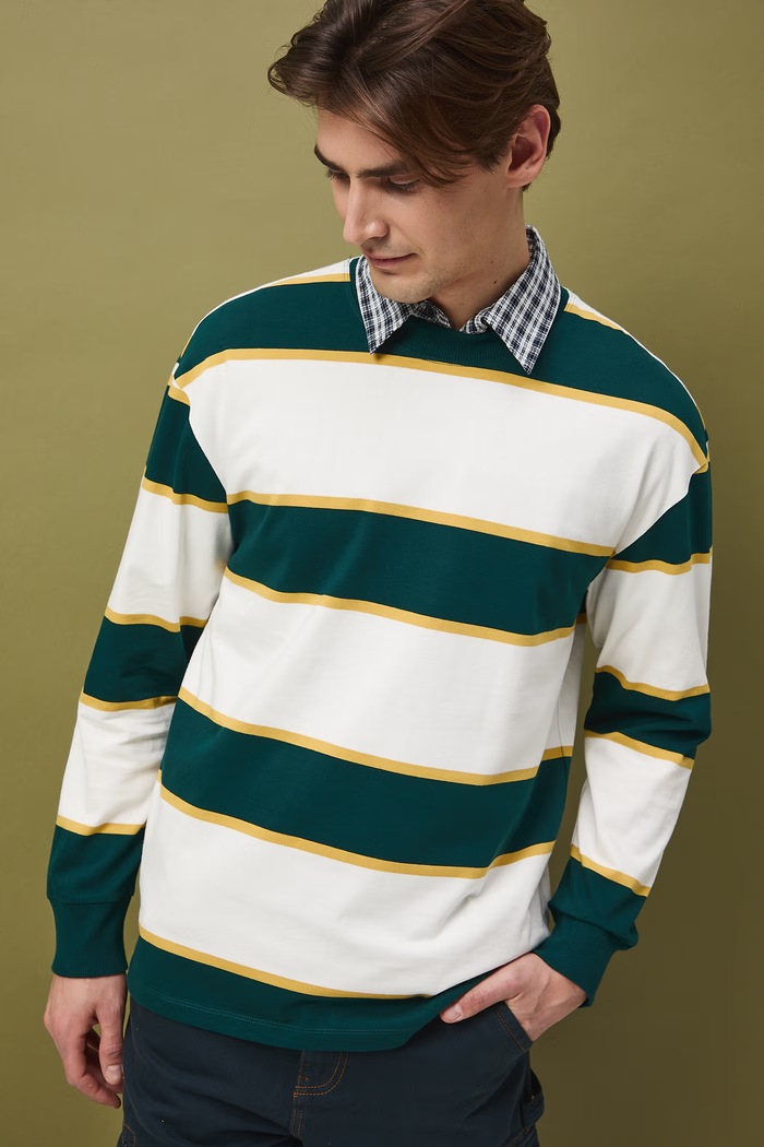 Longsleeve męski bawełniany beżowy RS26-BUM501