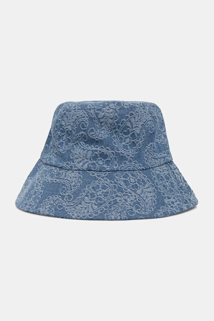 Kapelusz bucket damski bawełniany niebieski RS26-CAD907