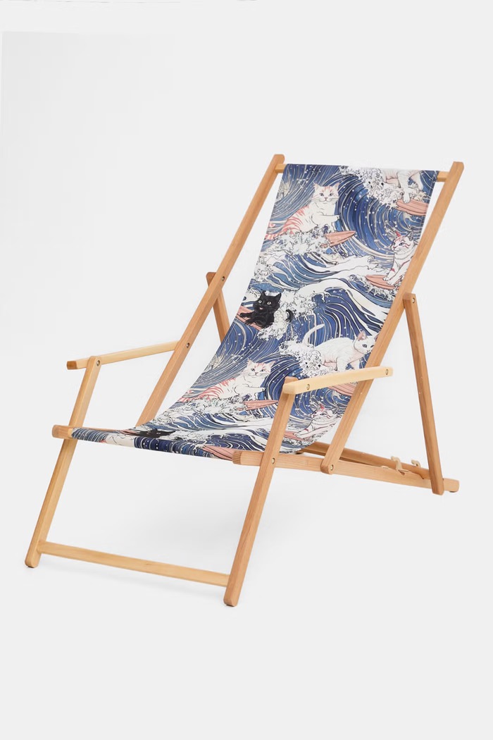 Leżak z podłokietnikiem z drewna bukowego RS26-GAU801 multicolor RS26