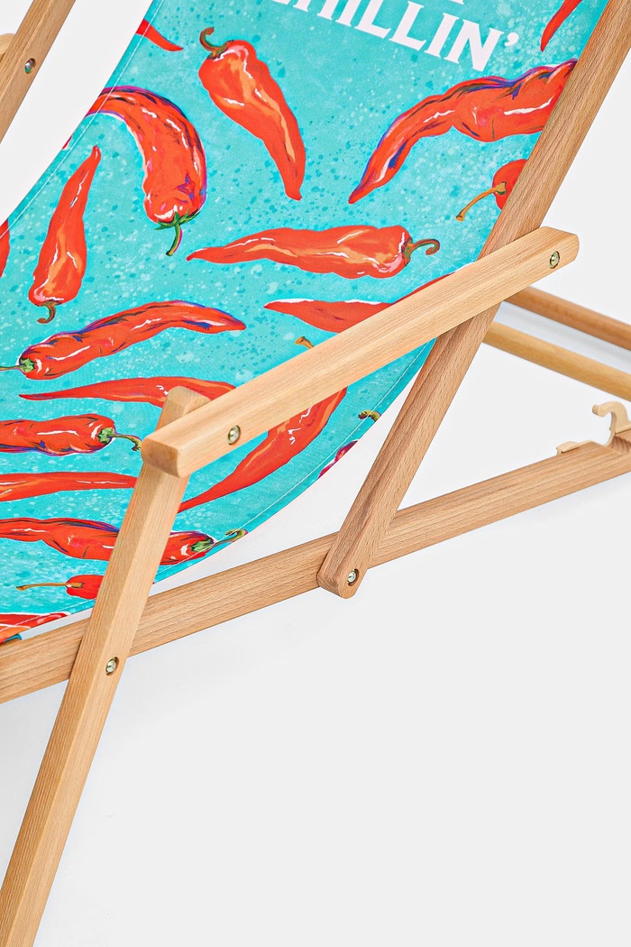 Lifestyle i travel Leżak z podłokietnikiem z drewna bukowego RS26-GAU805 multicolor