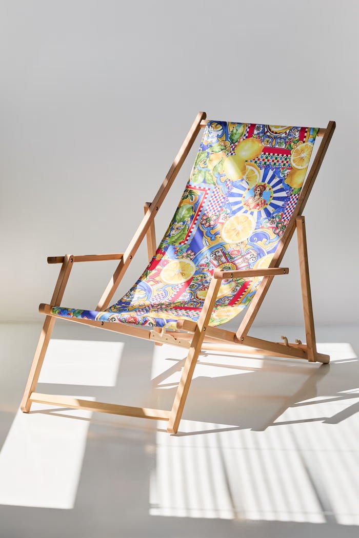 Leżak z podłokietnikiem z drewna bukowego multicolor RS26-GAU807
