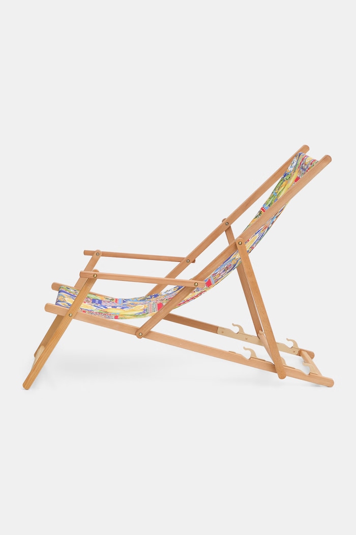 Lifestyle i travel Leżak z podłokietnikiem z drewna bukowego RS26-GAU807 multicolor
