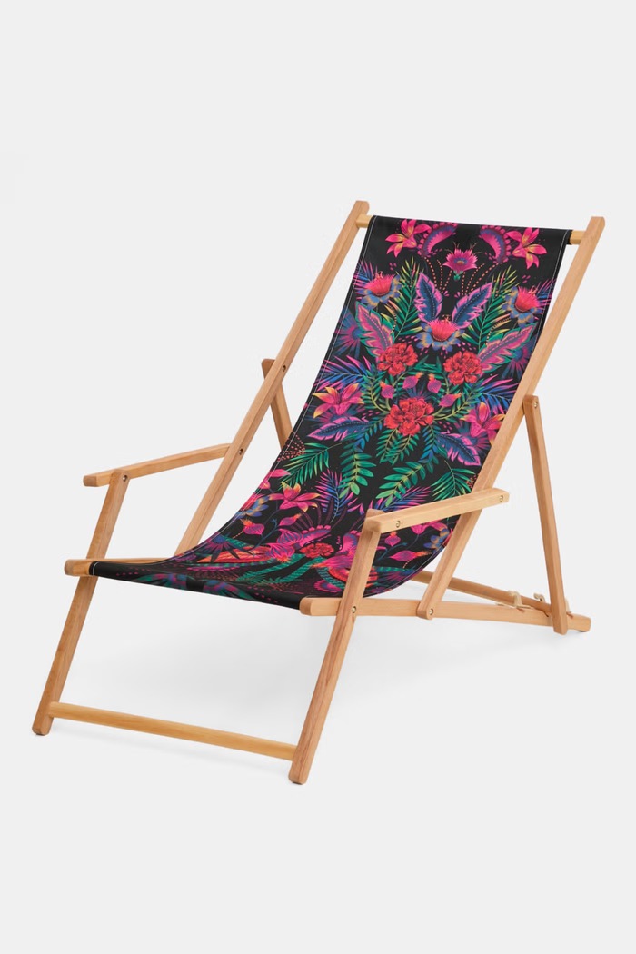 Leżak z podłokietnikiem z drewna bukowego RS26-GAU808 multicolor RS26