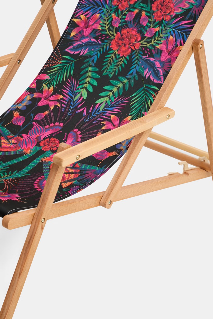 Leżak z podłokietnikiem z drewna bukowego multicolor RS26-GAU808