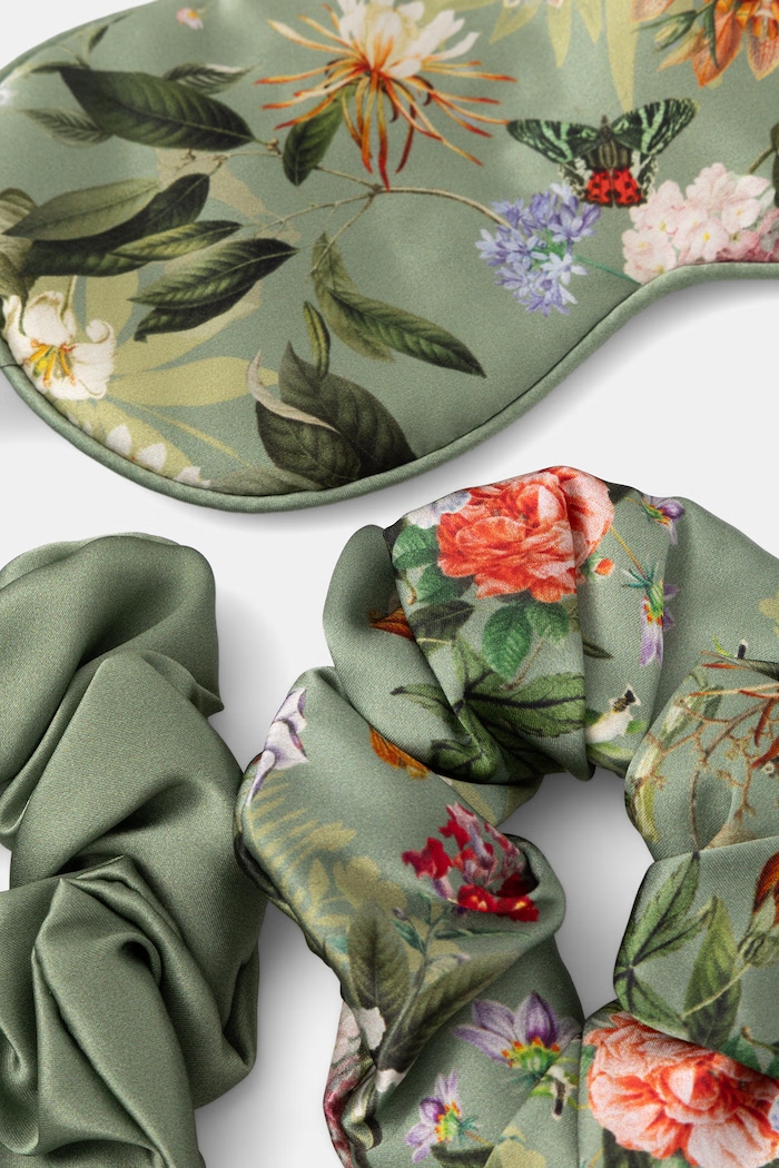 Jedwabny zestaw opaska na oczy i gumki do włosów RS26-GEU503 multicolor RS26