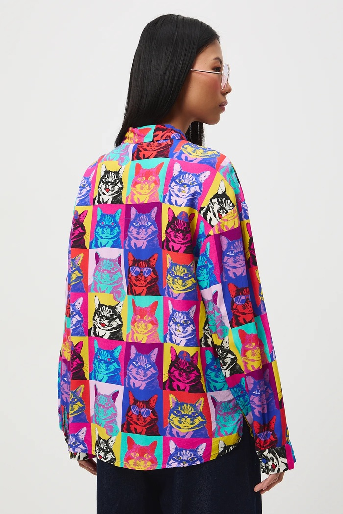 Koszula damska z okazji Dnia Kota multicolor RS26-KDD350