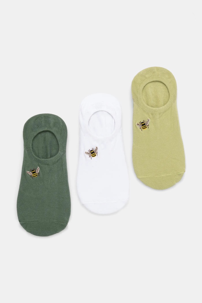 Skarpetki (3-pack) bawełniane damskie z ozdobnym haftem RS26-LGD310 multicolor RS26