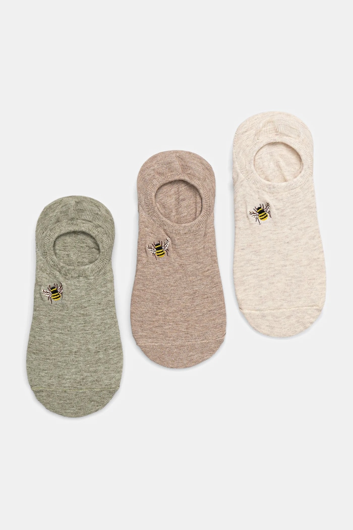 Skarpetki bawełniane damskie z ozdobnym haftem (3-pack) aplikacja multicolor RS26-LGD311