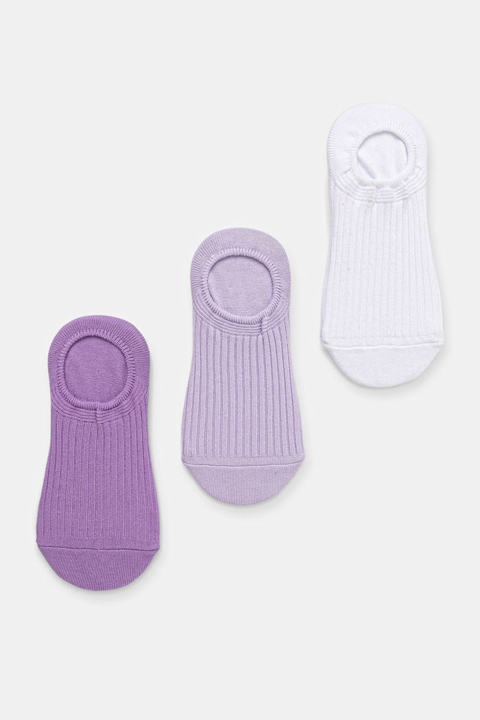 Skarpety stopki damskie bawełniane w prążki 3-pack multicolor RS26-LGD530