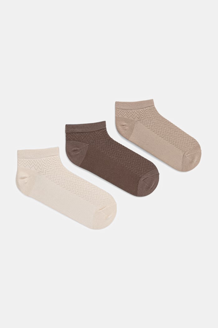 Skarpety damskie bawełniane gładkie 3-pack RS26-LGD533 beżowy RS26