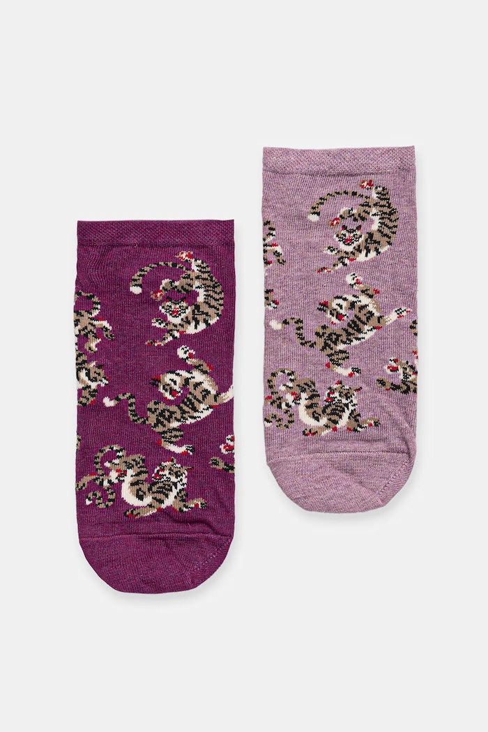 Skarpety damskie bawełniane z motywem zwierzęcym 2-pack multicolor RS26-LGD718