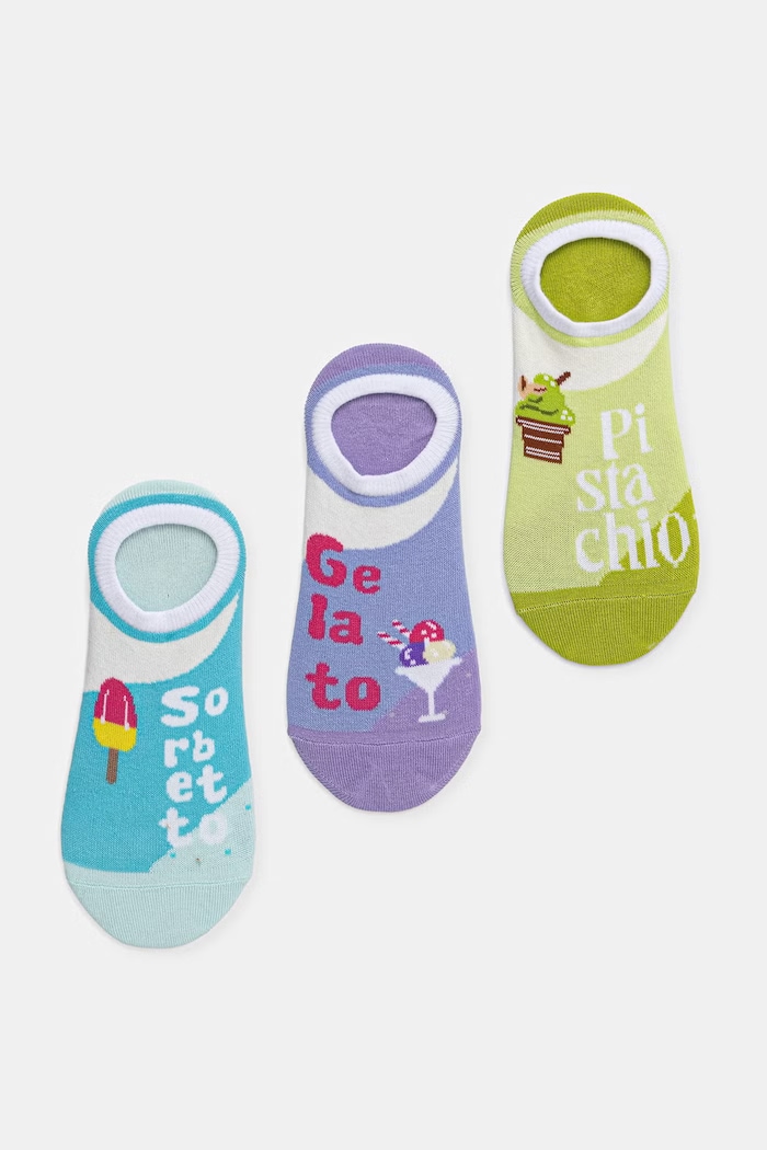 Skarpety stopki 3-pack damskie z bawełną multicolor RS26-LGD902