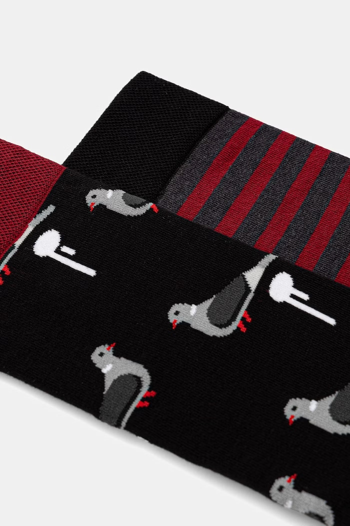 Skarpetki bawełniane męskie wzorzyste (2-pack) RS26-LGM202 multicolor RS26