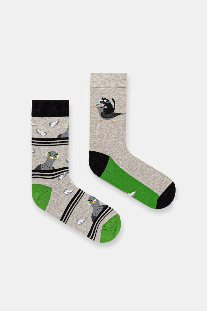 Skarpetki bawełniane męskie wzorzyste (2-pack) skarpetki długie multicolor RS26-LGM203