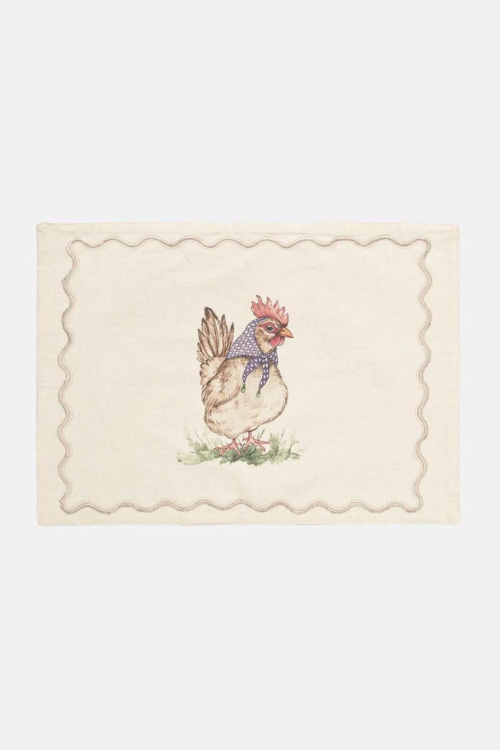 Prestieranie pod tanier s potlačou a výšivkou 45 x 35 cm béžová RS26-ORU421