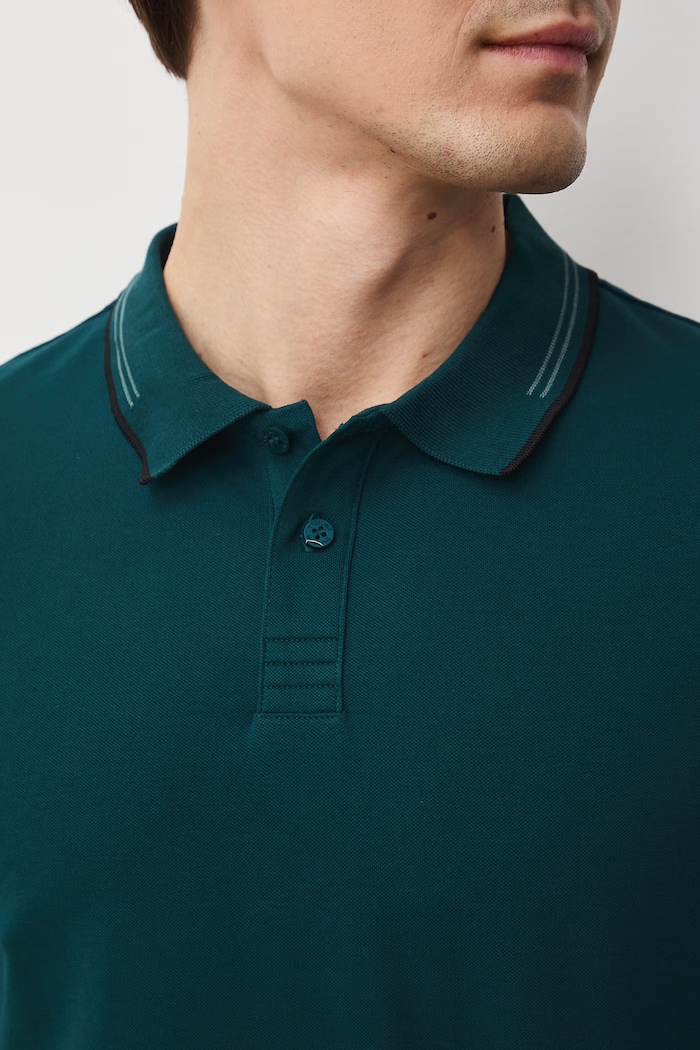 Polo męskie RS26-POM050 turkusowy